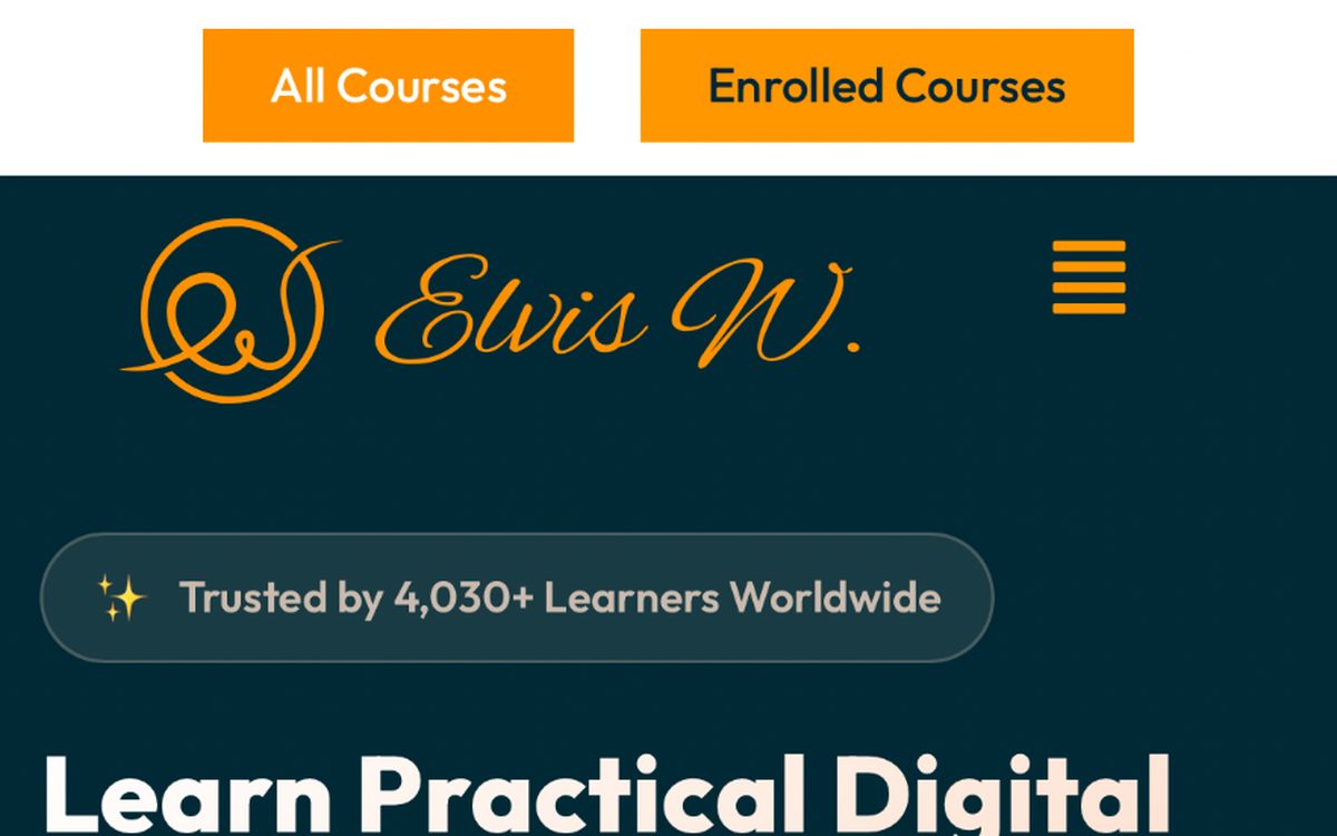 Courses by Elvis W website preview