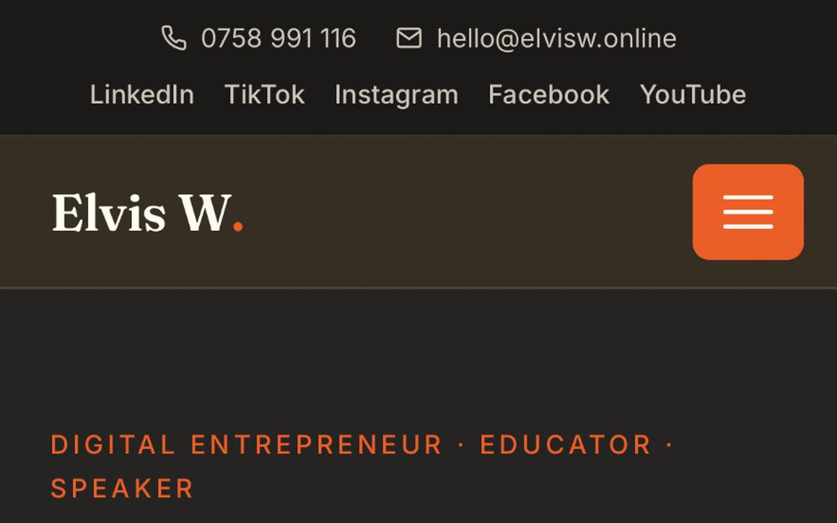 Elvis W website preview